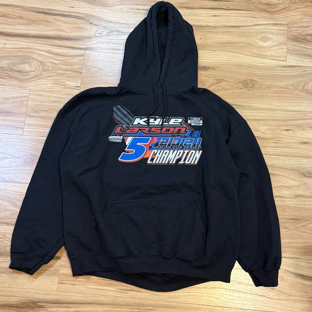 Nascar Men’s Xl Kyle Larson 2021 Champion Hoodie Black